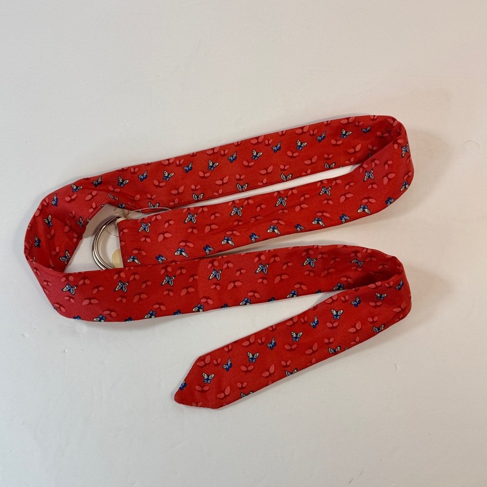 Vintage Old Navy Size L  43 inch 100% Silk Butterfly Belt, With Tag No Flaws Y2K